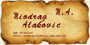 Miodrag Alaković vizit kartica